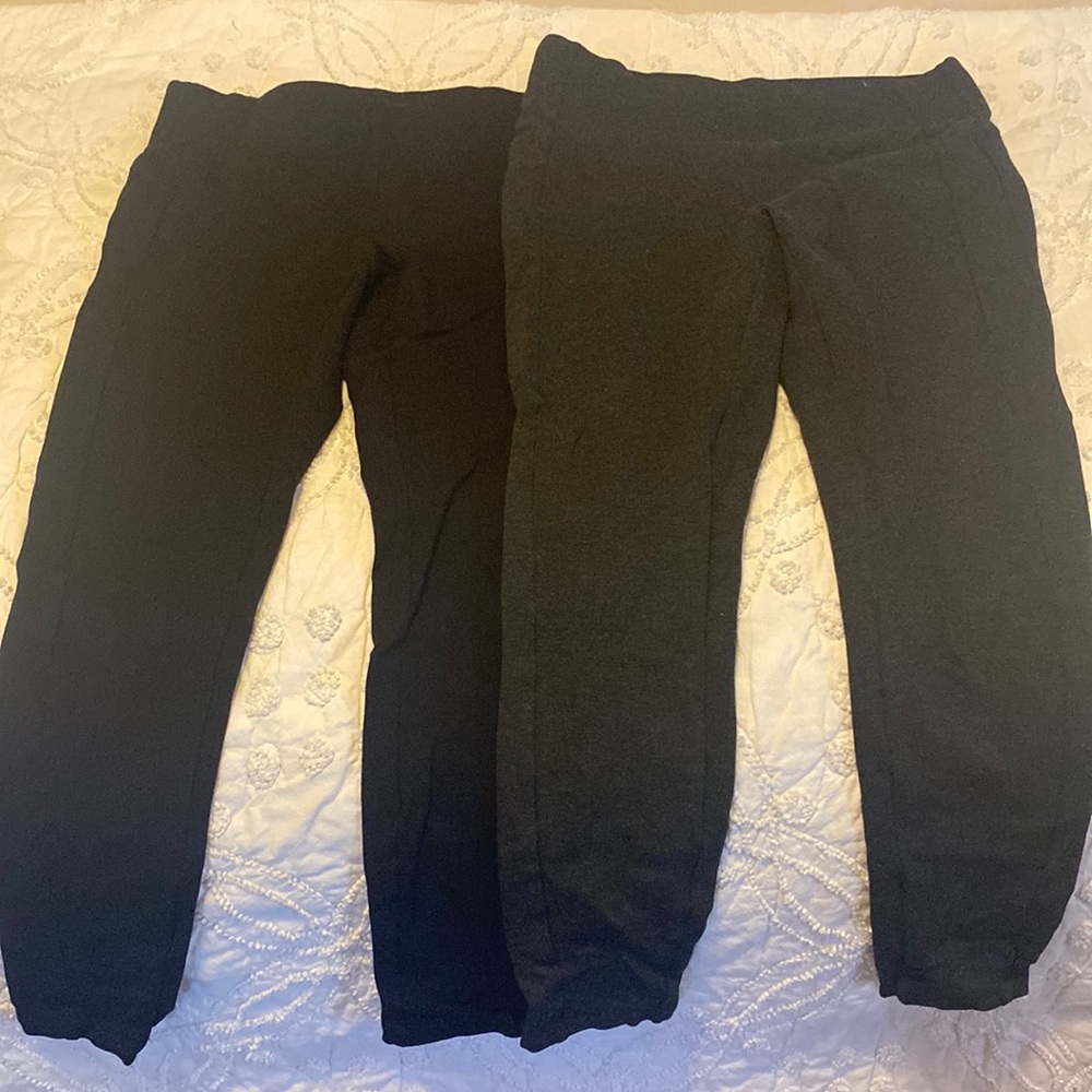 2 pairs of loft leggings both size small one black and one dark grey